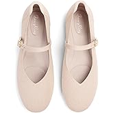 FancyRing Flats for Women Mary Jane Shoes Knit Round Toe Ballet Flats with Strap Womens Comfortable Work Flat