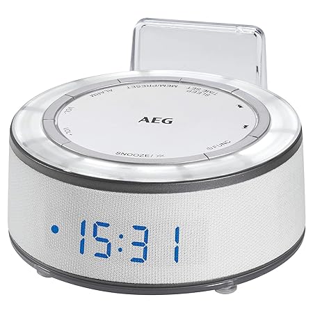 AEG MRC 4151 Uhrenradio mit 24 Stunden LED-Display, AUX-IN, Moodlight in 7 Farbtönen, Temperaturanzeige, 10 Stationsspeicher 
