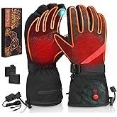 Heated Gloves Camo, 7.4V 3200mAh Rechargeable Heated Gloves for Men Women, Waterproof Touchscreen Electric Heating Gloves for Cold Weather Motorcycle Skiing Snowboarding Hiking Hunting Gifts