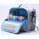 Togood Storage Tote Bag for Marker Pens Brush Pen Coloring Pencils Books Art and Crafts Supplies Tools Cosmetics, Up to 130 Pens (Grey)