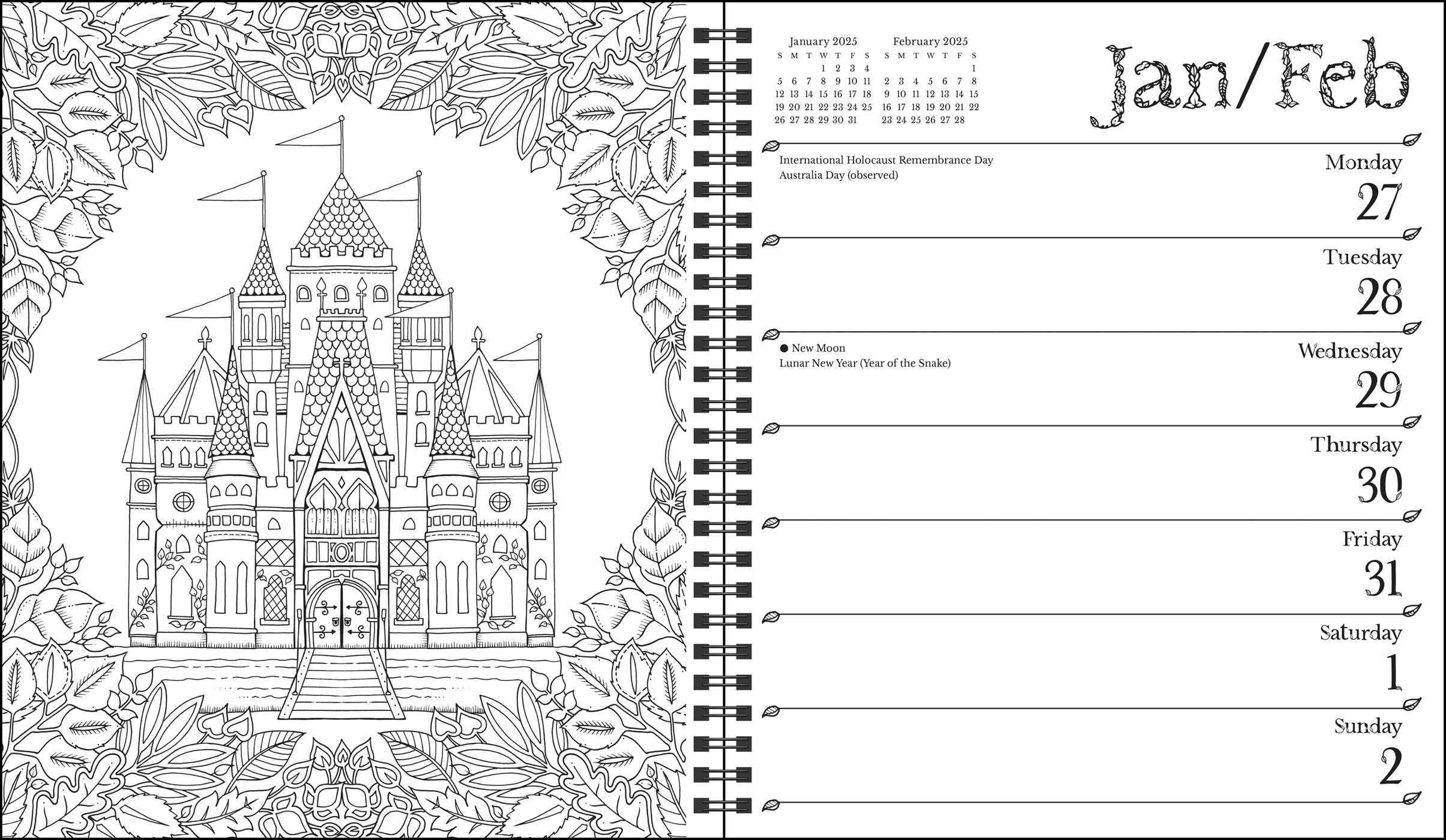 Mua Johanna Basford 12Month 2025 Weekly Coloring Calendar A Special