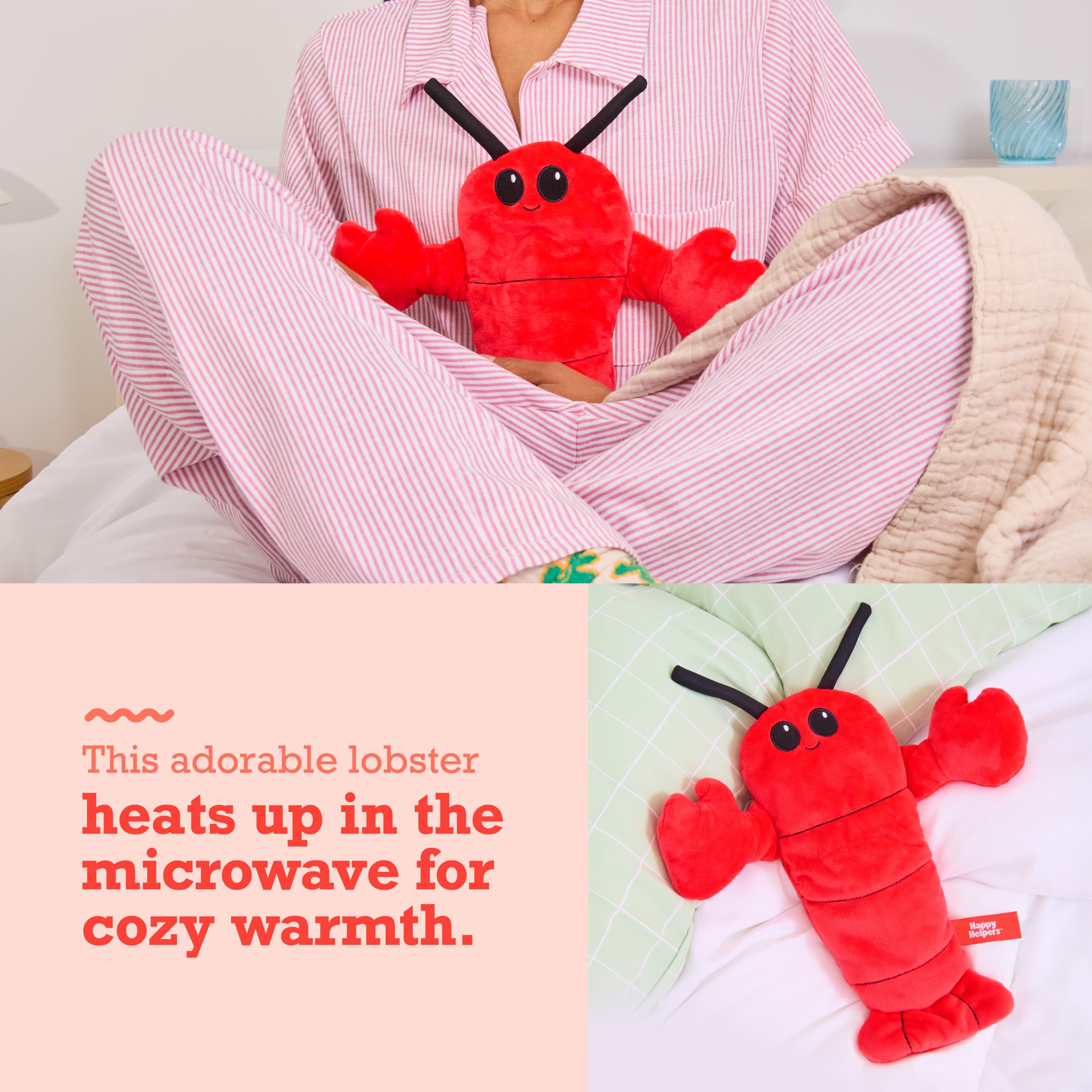 Menstruation Crustacean Lobster by Relatable, Microwavable Heating Pad for Period Cramps, Cuddly Plushies, Great Gift Ideas for Loved Ones of All Ages, Includes 1 Lavender Scented Heating Pad Plushy