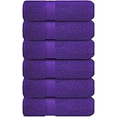 Infinitee Xclusives Purple Hand Towels for Bathroom - Set of 6 (16x28 inches) 600 GSM, 100% Cotton Ultra Soft, Quick Drying, Hotel Quality Hand Towel Set (Profound Purple)