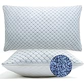 Yagamo Cooling Bed Pillows for Sleeping Set of 2, Shredded Memory Foam Pillows for Bed Standard Size 2 Pack, Adjustable Cool Pillow for Side, Back and Stomach Sleepers Neck Supportive