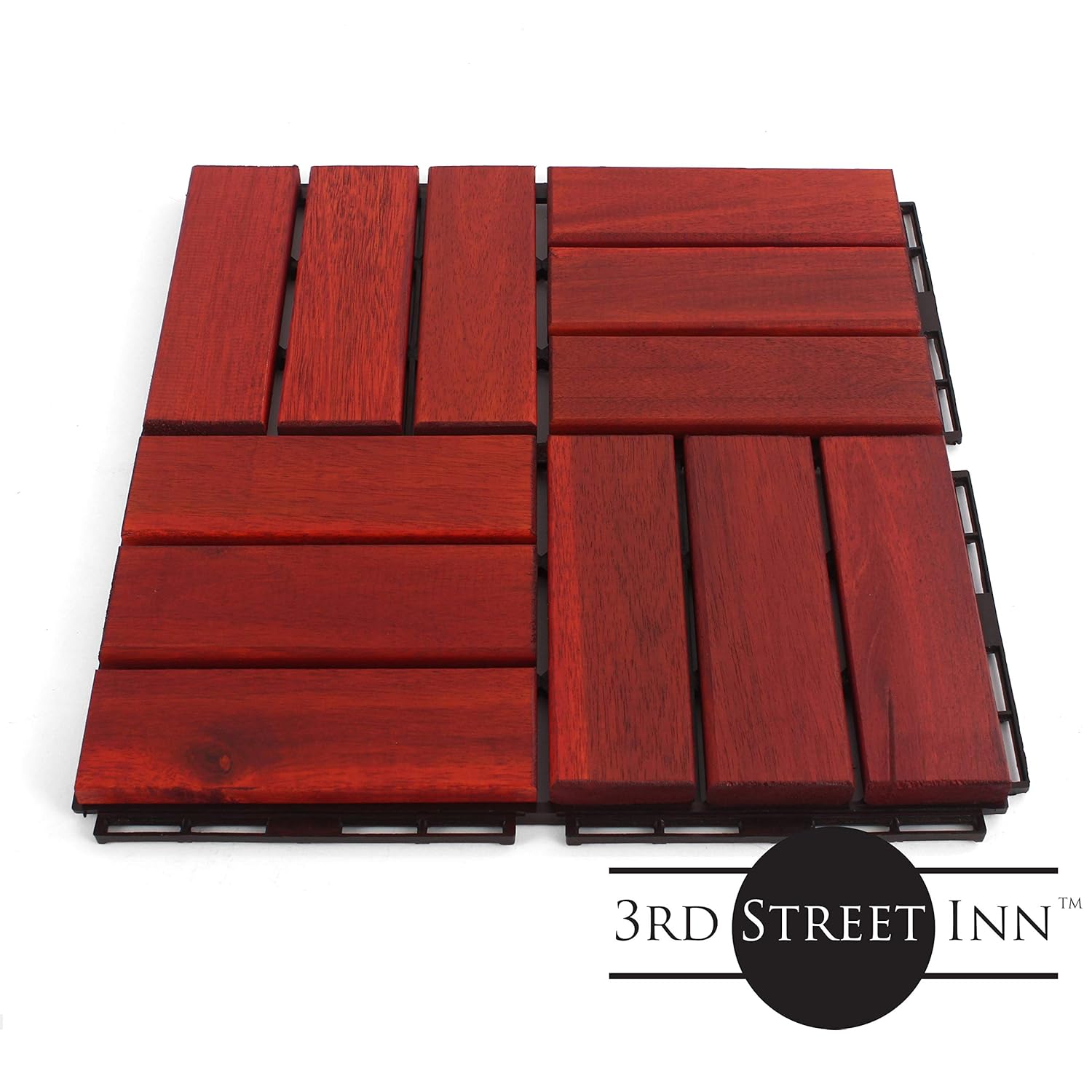 Interlocking Patio Tiles Straight Pattern Decking Acacia