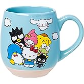 Silver Buffalo Sanrio Hello Kitty and Friends Rainbow Clouds Group Classic 16oz Clay Base Ceramic Mug