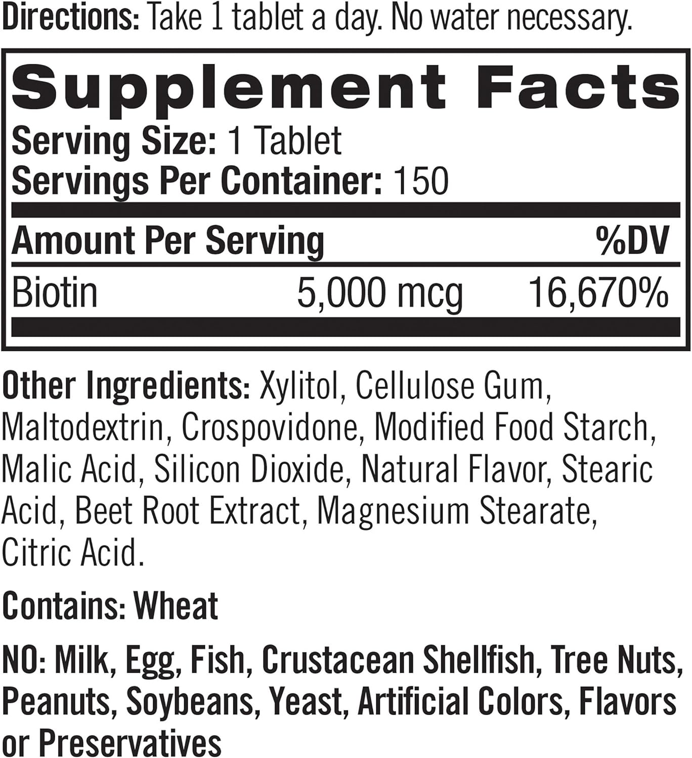 Natrol Biotin Beauty Tablets, Promotes Healthy Hair, Skin & Nails, Helps Support Energy Metabolism, Helps Convert Food Into Energy, 5,000mcg, 90Count: Health & Personal Care