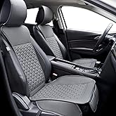 Elantrip 2PCs Front Car Seat Covers Leather Car Seat Protector Universal fit for Most Cars SUVs and Trucks Water Proof Seat Protector Gray