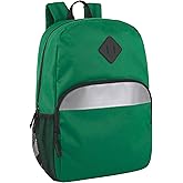Trail maker Reflective School Backpack for Kids | Colorful Backpack with Adjustable Straps, Side Water Bottle Pockets (Green)