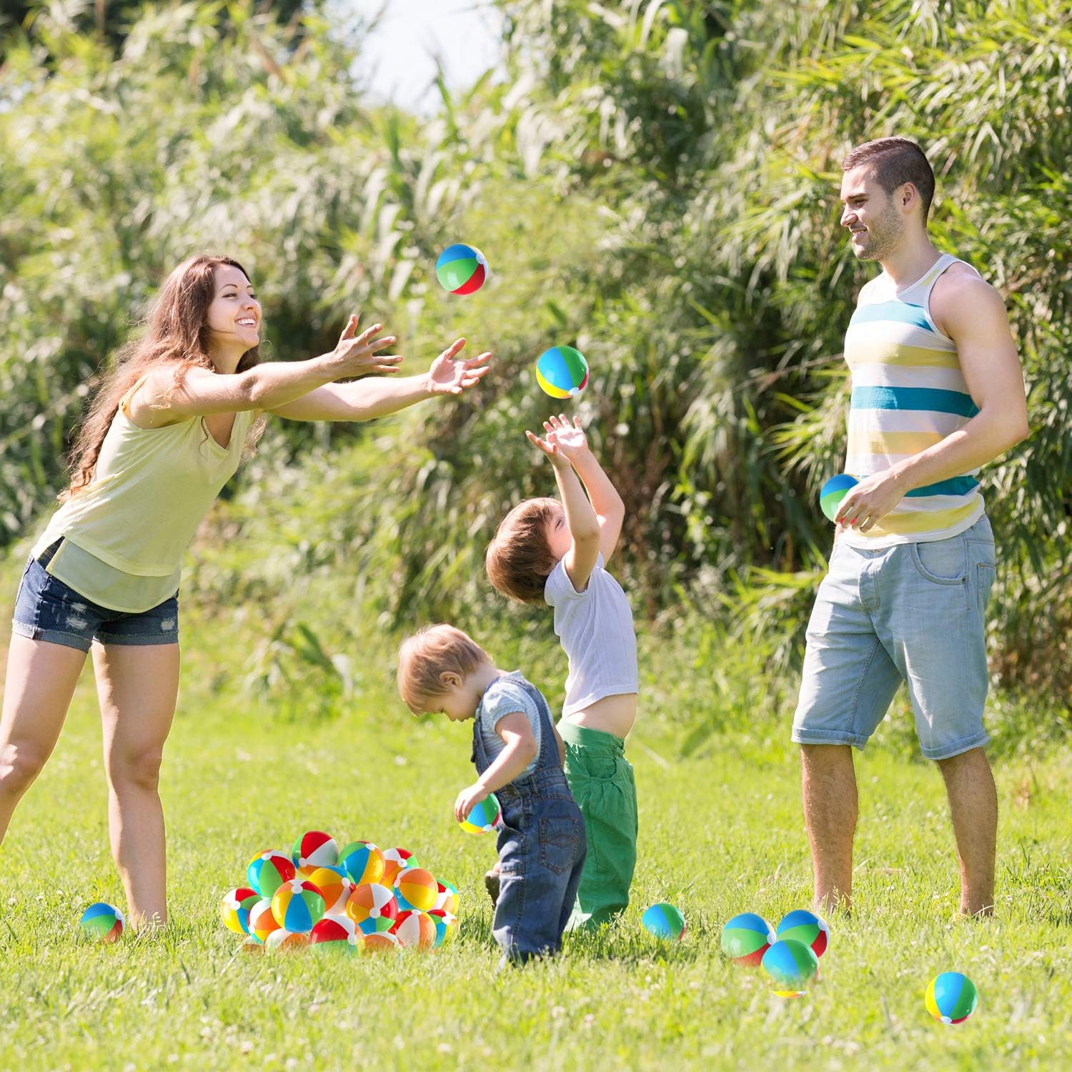 Inflatable Beach Balls 5 inch for The Pool, Beach, Summer Parties, Gifts and Decorations (25 Balls): Sports & Outdoors