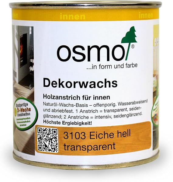 Osmo Wood Wax Finish Light Oak 3103 375ml Amazon.co.uk Garden & Outdoors