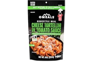 OMEALS Cheese Tortellini Vegetarian MRE Sustainable Premium Outdoor Food Long Shelf Life-Fully Cooked w/Heater-No Refrigeration-Perfect for Camping Enthusiasts, Travelers, Emergency Supplies-USA Made