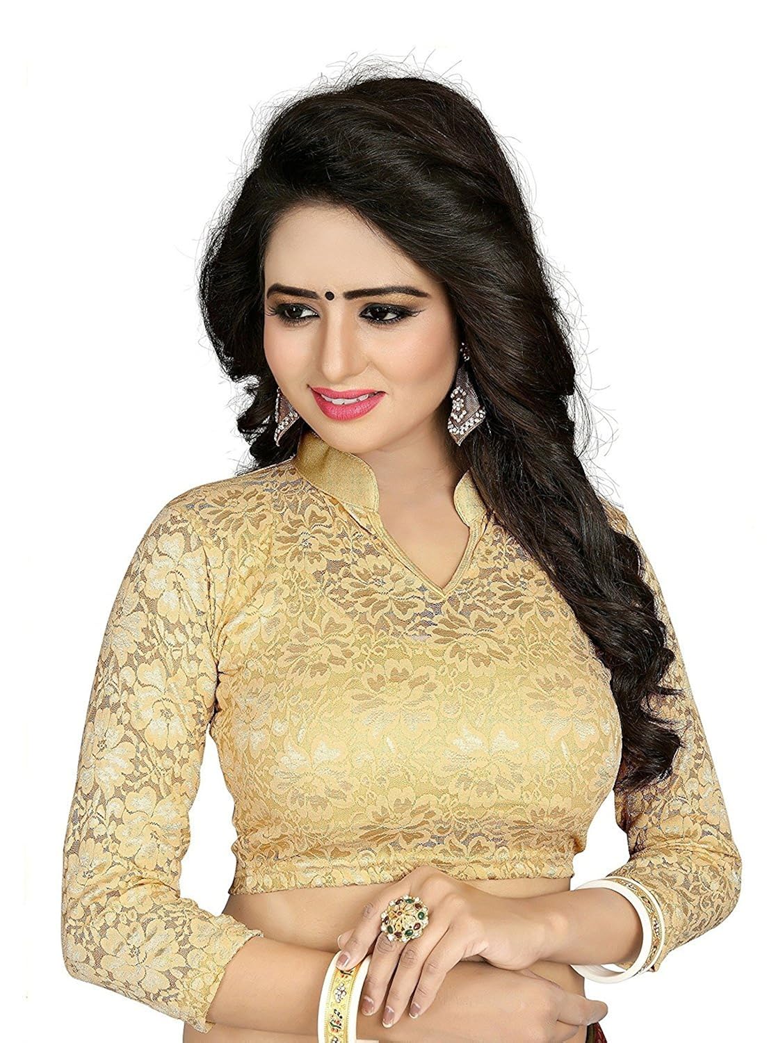 cdpl express present women's cotton free size full sleeve readymade net saree blouse