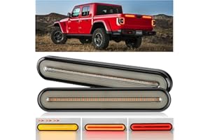 Nilight Trailer Tail Light Bar with 3-in-1 Running Stop Turn Signals Brake Lights 2 Pack 9 Inch 100 LED Red & Amber Sequentia