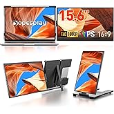 Dopesplay Laptop Screen Extender, 15.6" FHD 1080P IPS External Portable Monitor for Laptop, Plug & Play Dual Screen Monitor for 13"-17" Laptops, Compatible with Mac, Wins, Chrome, Android, Dex
