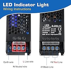 LED Driver 12V 200W 16.6A Slim LED Power Supply, AC