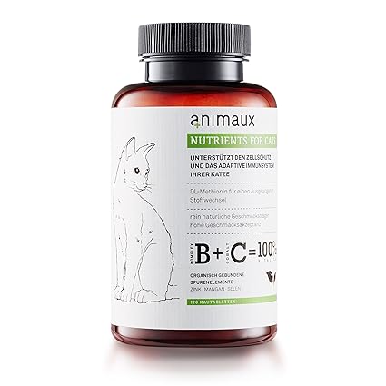 animaux – nutrients for Cats | Katzen-Vitamine | Zink, Mangan, Selen, DL-Methionin | Unterstützt gesunde Haut und EIN glattes