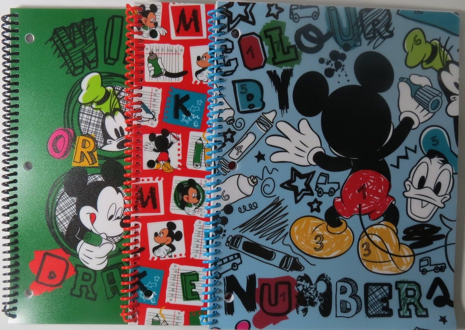 Mickey Mouse Spiral Notebook Set - 3 Pack