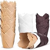 200pcs Tulip Cupcake Liners, Premium Muffin Liners Holders for Baking Cups, Greaseproof Cupcake Wrappers in Standard Size, Classic Parchment Paper Cupcakes Liner for Party, Christmas by JIRNGLA