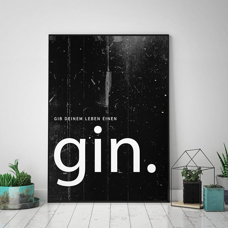 Typo Poster gib Deinem Leben einen Gin, black edition (ohne Rahmen!) Amazon.de Handmade