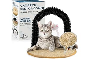 Whisker Wonders Cat Grooming Brush Arch Self Cleaner - Brown, Durable Hair Removal, Cat Comfort, Reduced Hairballs, Natural Oil Production for Shiny Coat, 14.9 x 10.2 x 11.4 inches, 1 Count