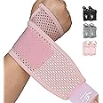 HiRui 2-Pack Ultra-Thin Mesh Wrist Wraps - Breathable, Adjustable Wrist Support for Workouts & Daily Use - Unisex Wrist Brace for Pain Relief, Tendonitis, Carpal Tunnel - One Size Fits All (Pink)