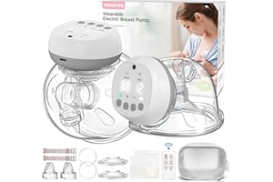 TOTMIZBY Hands Free Breast Pump Wearable Breast Pump 12 Levels 3 Modes Double Portable Electric Breast Pump w/Remote Control,140°Soft Silicone,LCD,1200mAh Battery,Low Noise Leak-Proof Painless Breastfeeding