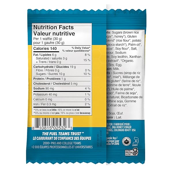 HONEY STINGER ORGANIC GLUTEN FREE COOKIES & CREAM WAFFLE | ENERGY STROOPWAFEL FOR EXERCISE, ENDURANCE AND PERFORMANCE | SPORTS NUTRITION FOR HOME & GYM, PRE AND POST WORKOUT | 12 WAFFLES, 12.72 OUNCE