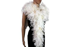FLYDREAMFEATHERS 100 Gram 2 Yard Long Chandelle Feather Boa over 10 Colors, Great for Party, Wedding, Costume