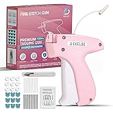 Stitch Gun for Clothes, All-in-One Handheld Tagging Gun Kit with Ultra-Fine Micro Needles (6 Needles), 3000 Black & White Fasteners, 100 Teddy Bear Buttons, Fabric-Safe Quick Clothing Fixer