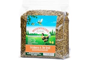 WORMSKING 5LB Non-GMO Dried Black Soldier Fly Larvae, More Calcium Than Dried Mealworms, High Protein Chicken Feed, BSFL, Chi