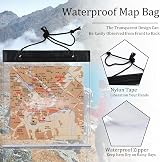SANNIX Waterproof Map Case 31x28cm with Neck Strap Carabiner Whistle view 4