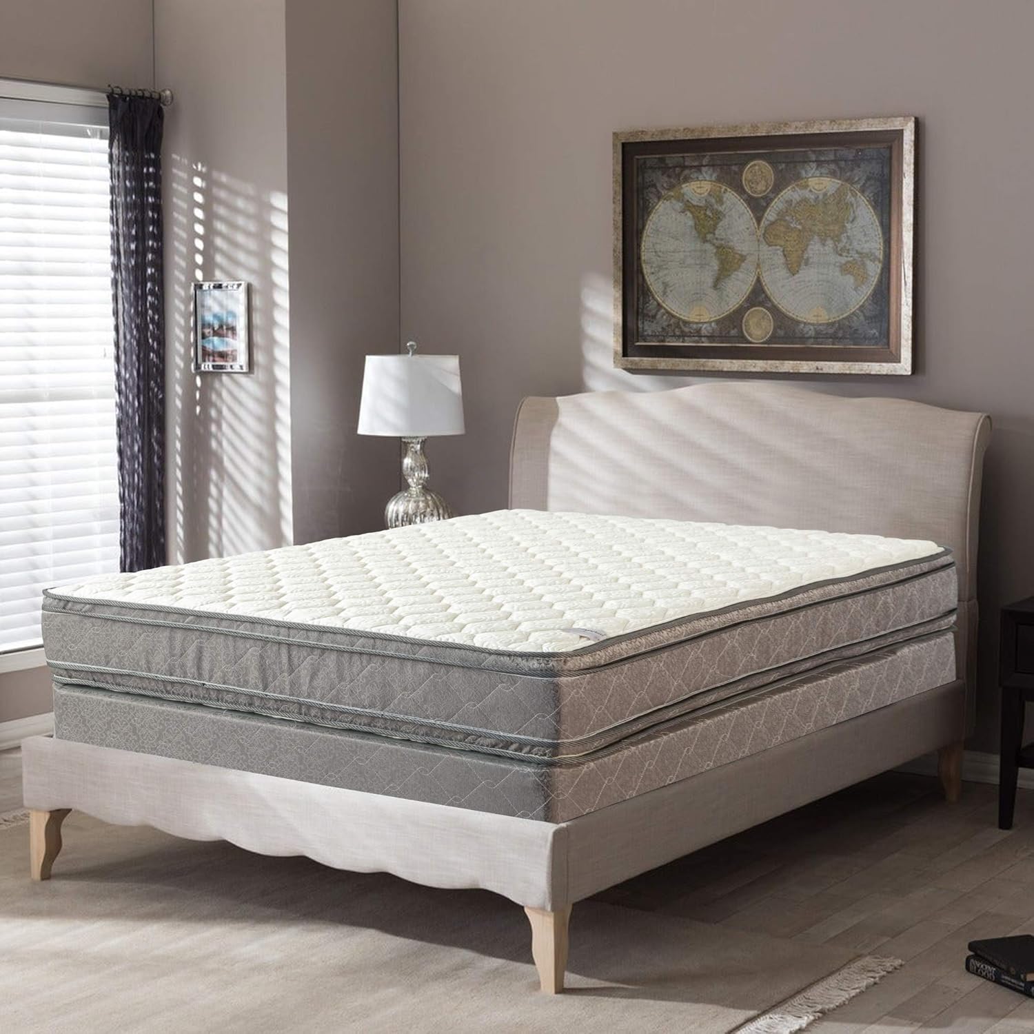 Nutan 12" Queen Size Double Sided Mattress and Box Spring