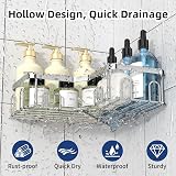 Menbyci 3 Pack Corner Shower Caddy with Adhesive Hooks, Rustproof 304 Stainless view 2
