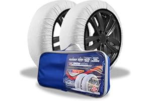 KNK Boutique Automotive Snow Socks for Tires - Eco Series for Efficient Grip Alternative for Tire Snow Chain - Snow Traction Device for Passenger Cars Trucks Winter Emergency Accessory (X-Large)