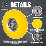 BARGAINS-GALORE 10/14 inch Pneumatic Sack Truck Wheel Set Yellow Red Black TYRES view 2