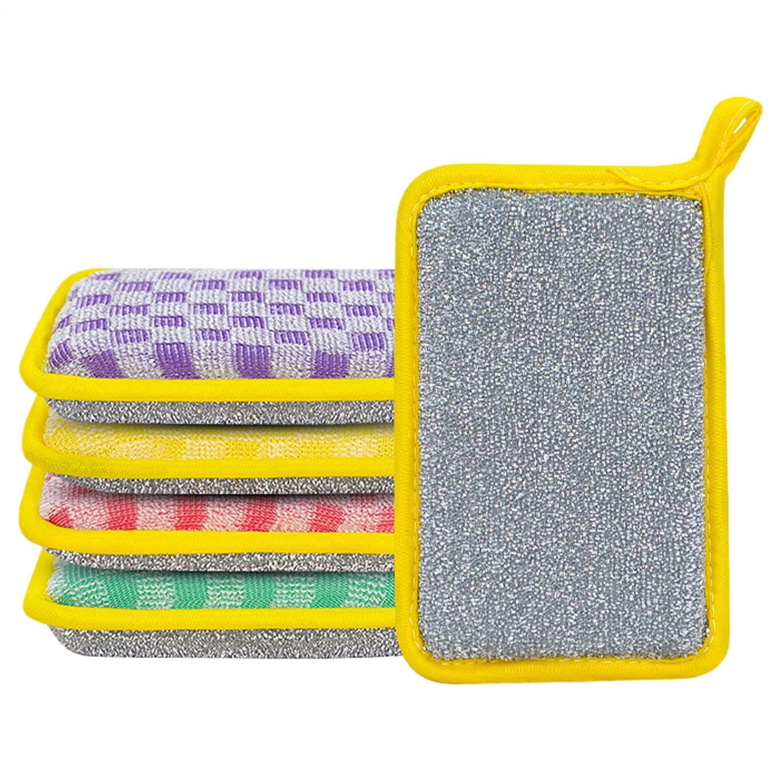 Kitchen Sponge | Two-sided Cleaning Brush, Multipurpose Reusable Set for Home Use Sink Cleaning Dishwashing Cookware Bathroom Kitchen