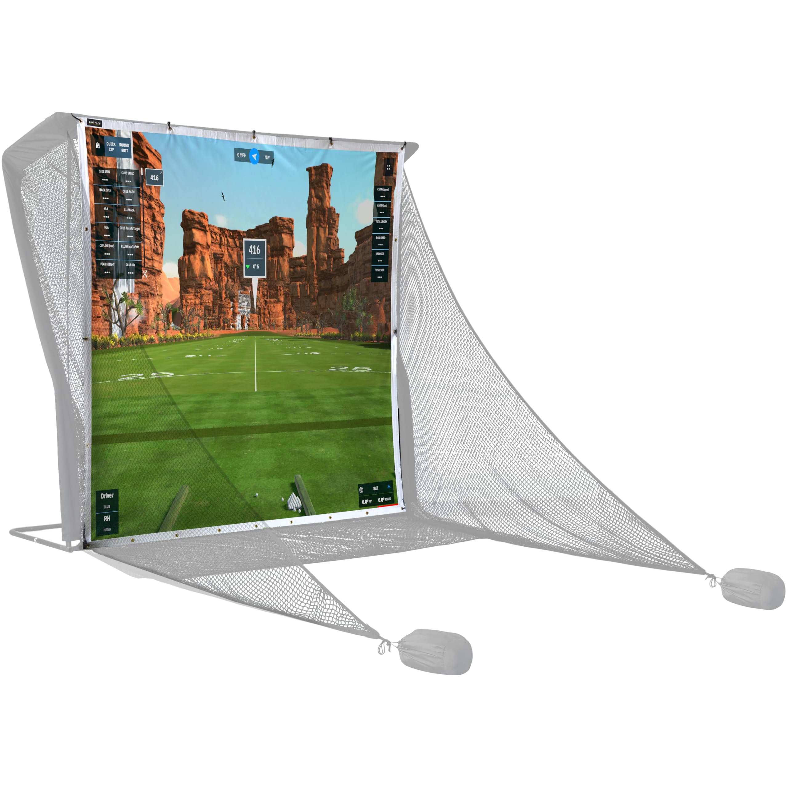 SimSpace Deluxe Home Driving Net Impact Screen 2.4x2.5m - Projector Screen for Golf Simulation, Compatible with Driving Net (Net NOT included), Includes 20 Bungee Cords, Premium Impact Fabric