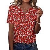 Zeagoo Shirts for Women Casual Short Sleeve Floral Blouses Summer Top Business Work Clothes