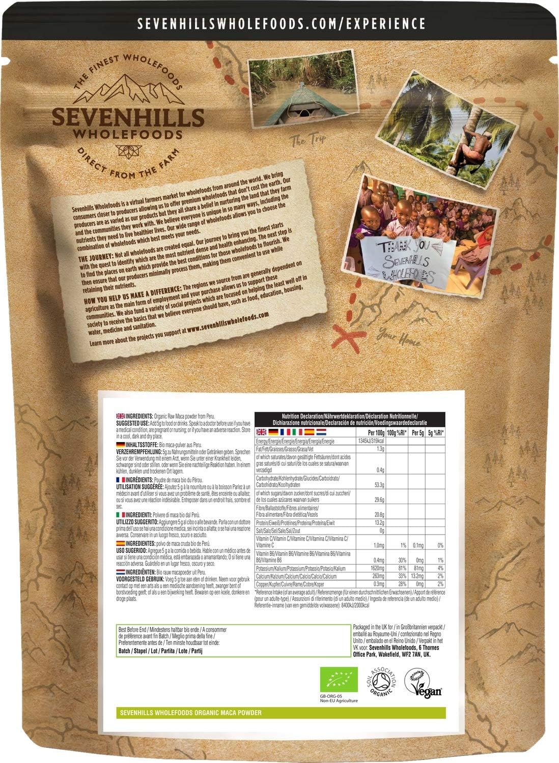 Sevenhills Wholefoods Organic Maca Powder 500g from Peru, Pure Maca Root, Vegan, Gluten-Free, Non-GMO, Kosher - Image 3