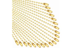SANNIX 100Pcs Ball Beads Chain, Metal Hanging Chains 4.72 Inch Ball Chain Keychains with Connectors for Hanging Keychain Deco