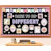 73Pcs Halloween Ghost Classroom Decorations Cute Ghost Bulletin Board Set | Cute Halloween Bulletin Board Dare To Be Different Paper Cutouts for Office School Birthday Chalkboard Wall Door Decor