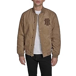 Tommy Hilfiger Men's Faux Suede Logo Varsity