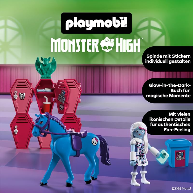 | Monster High™ | Abbey bei den Spinden | Schulflur‑Szene mit Abbey Bominable, Nightmare, Glow‑Buch & Spinden | Für Fans ab 5 Jahren | 72146 — Foto 3 von 5