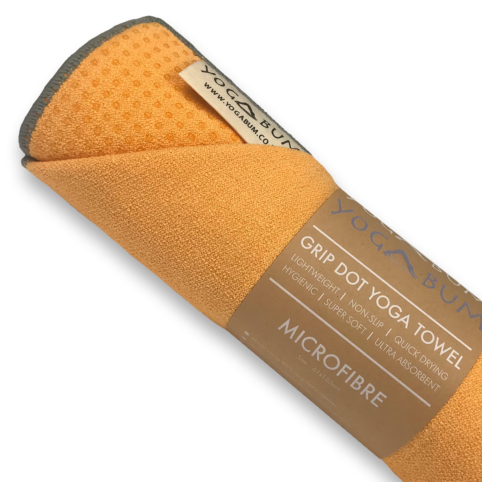 Yogabum Grip Dot Yoga Mat Towels | Non-Slip | Eco Yoga Towel (Pumpkin Orange)