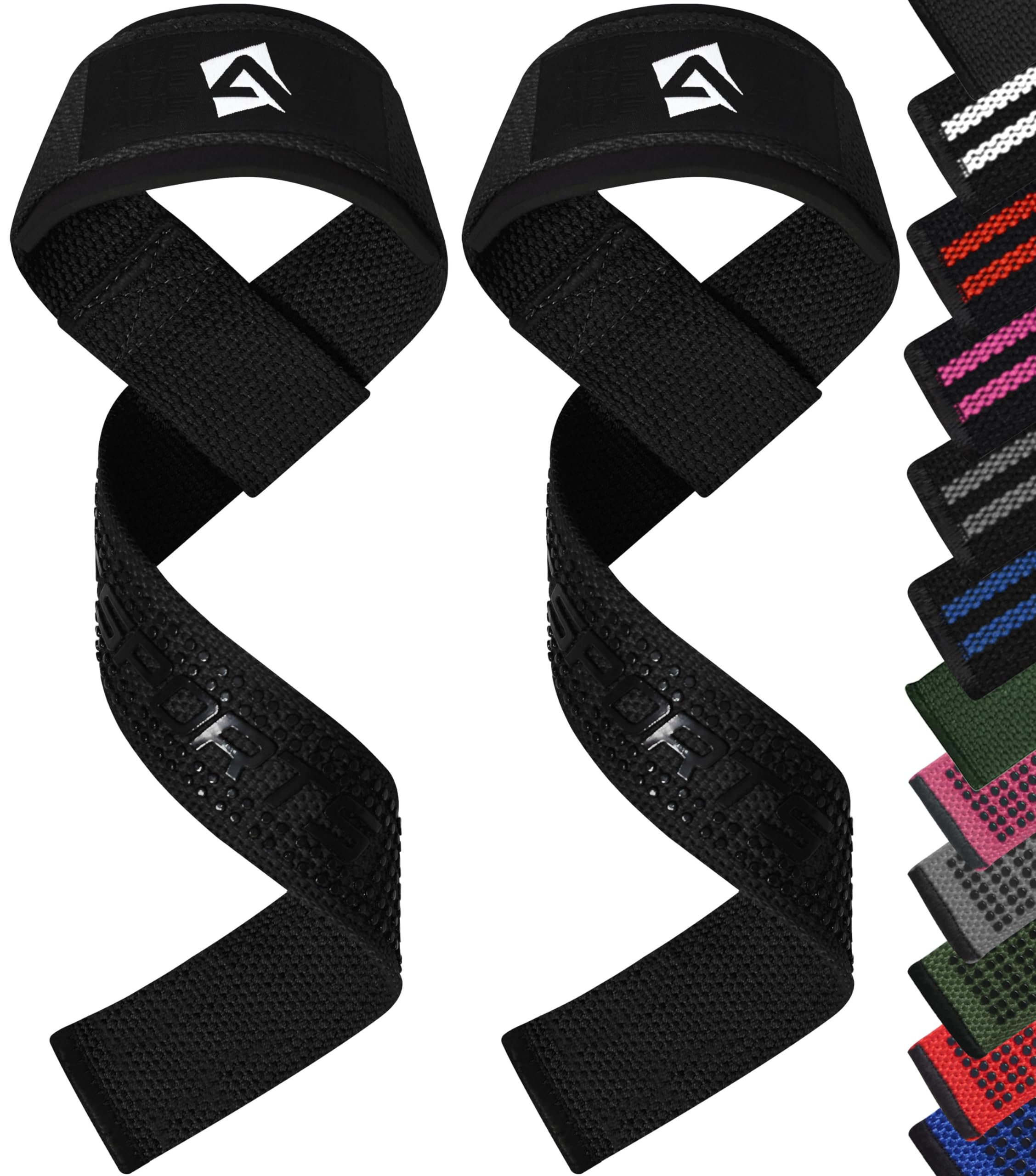 AQF Weight Lifting Straps, 100% Cotton Gym Wrist Straps, 60CM Heavy Duty Lifting Straps with 5MM Neoprene Padding, Non-Slip Advanced Gel Grip, Ideal for Deadlifts Strength Training (Gel Padded)