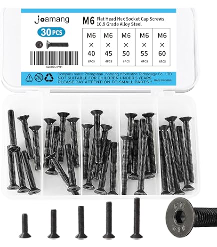 thumbnail image 2 of A2 304 Stainless Steel Allen Hex Socket Cap Countersunk Flat Head Screws – M6, M8, M10, M12 Assortment 2 of 4