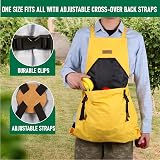 Grampa's Weeder Cross Back Garden Apron with Large Pockets - Yellow view 4