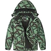 Vrilibo Boys Waterproof Ski Jacket Winter Warm Thick Snow Coat Fleece Lined Kids Outdoor Hooded Snowboard Jacket