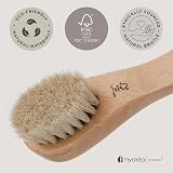 Hydrea London Face Brush Natural Bristle Dry Exfoliator Gentle Scrub Beechwood view 4